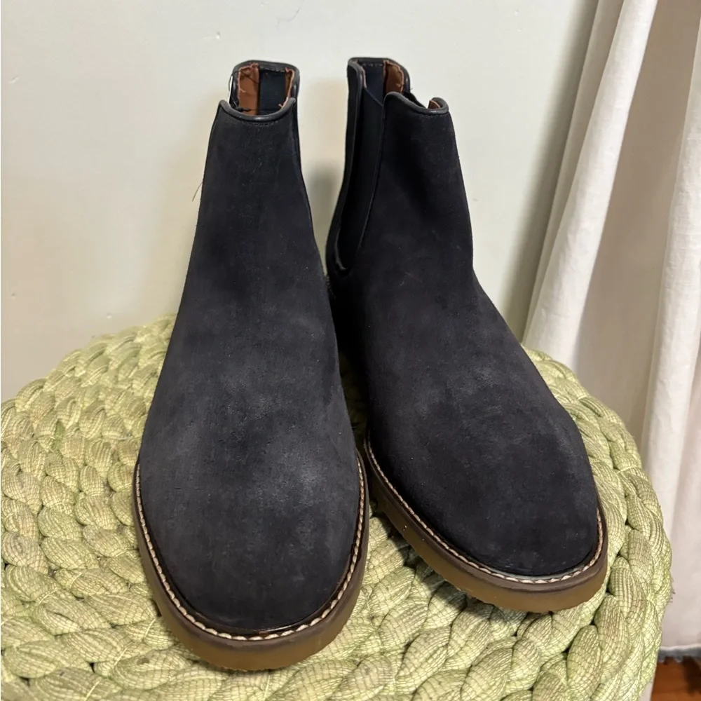 NEW Clarks Jaxen Extreme Comfort Easy Chelsea Boot Navy Blue Suede 11.5 WIDE